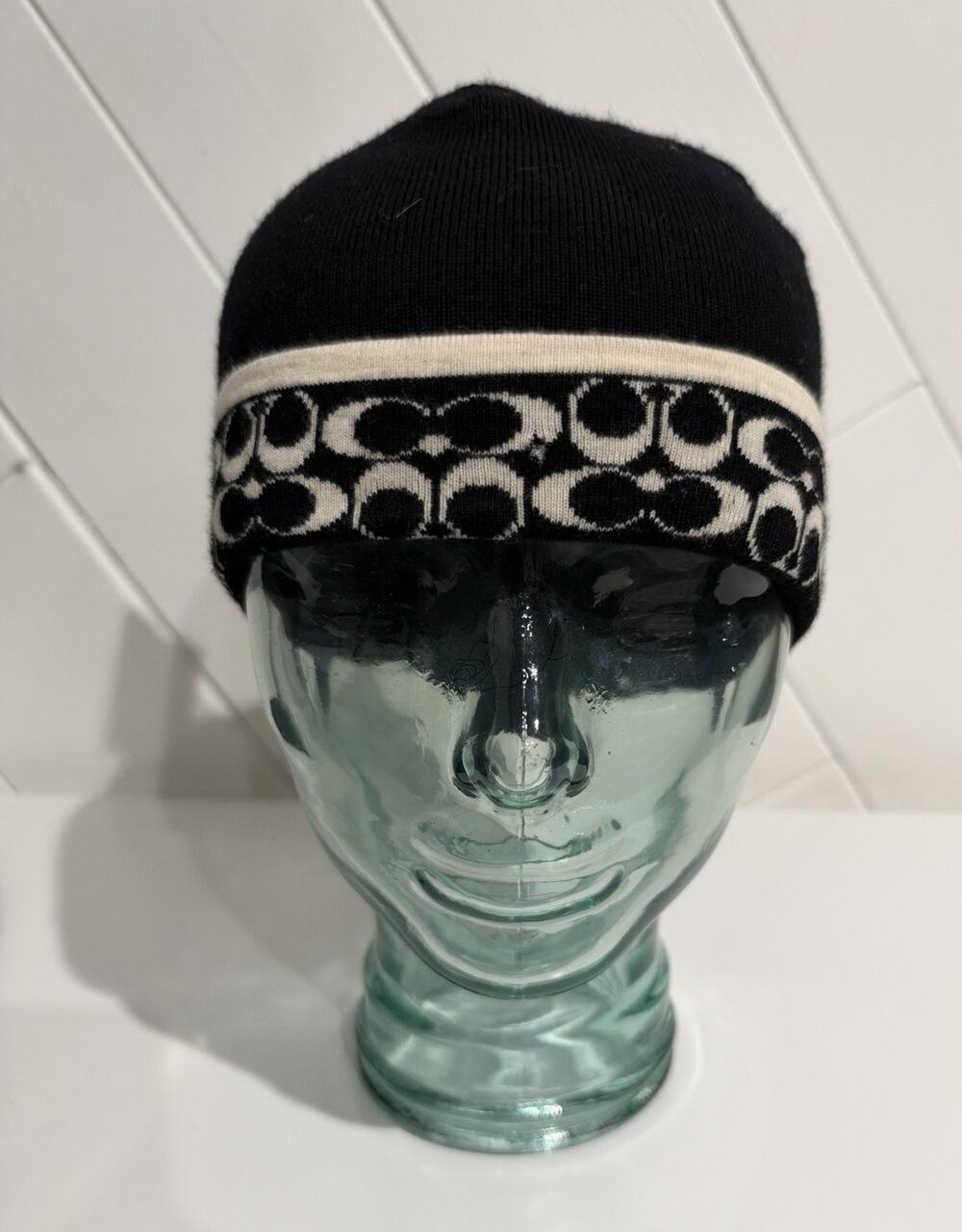 Coach Beanie Hat Black And White
